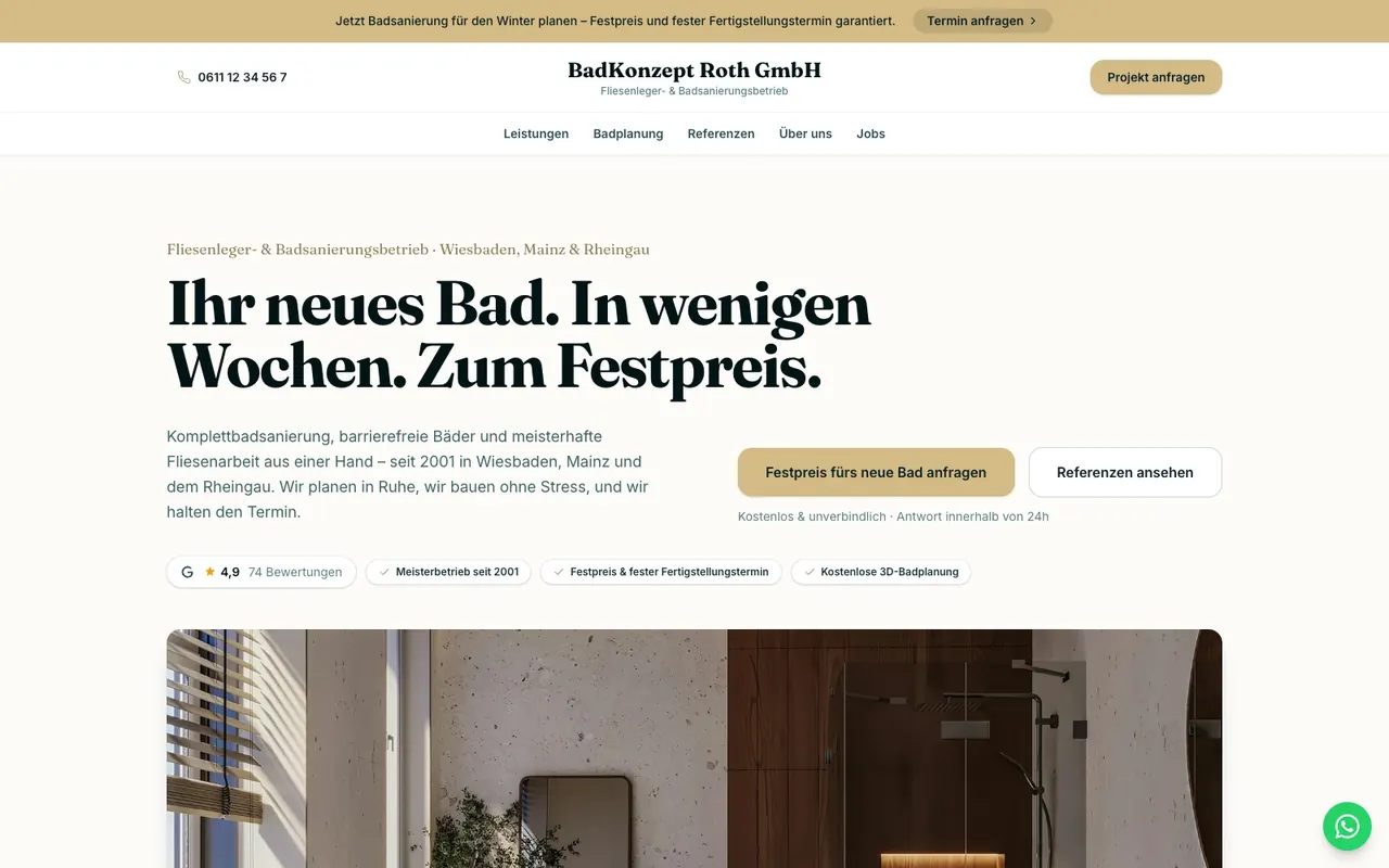 Muster-Website Badsanierung