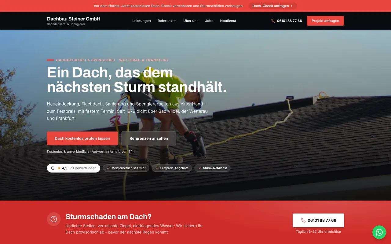 Muster-Website Dachdecker