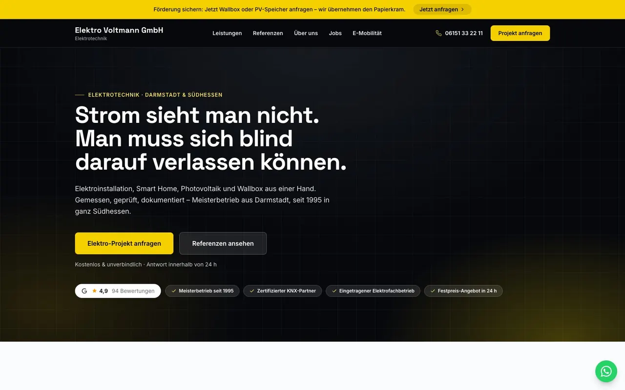 Muster-Website Elektriker