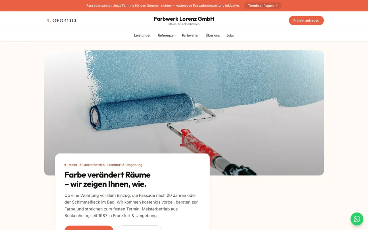 Muster-Website Maler & Lackierer