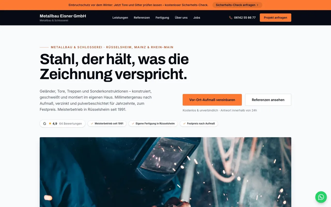 Muster-Website Metallbau