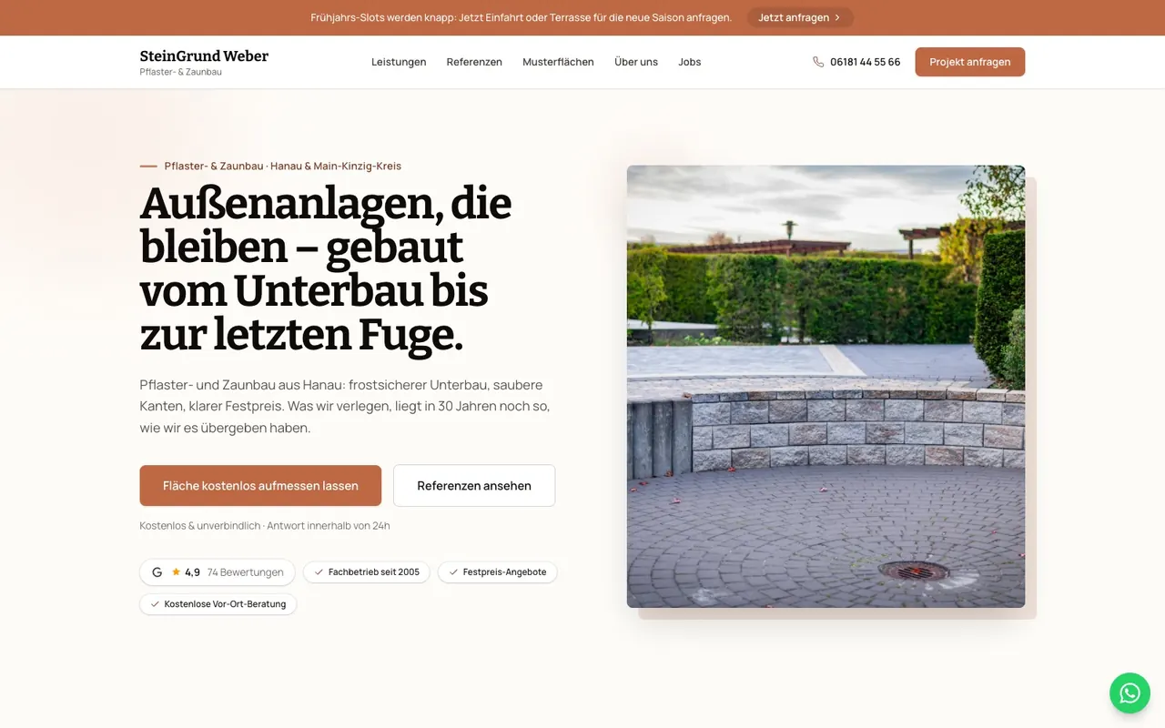 Muster-Website Pflaster- & Zaunbau