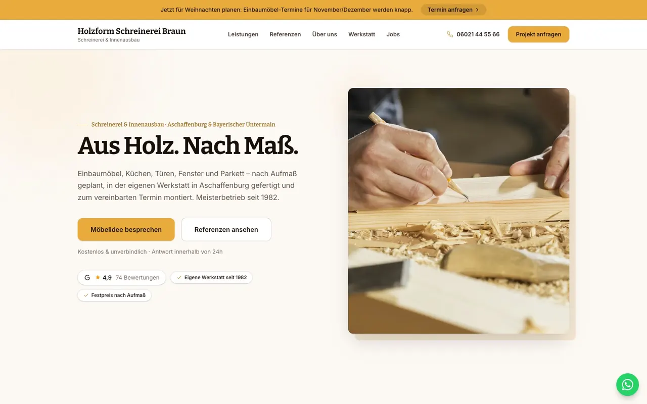 Muster-Website Schreiner